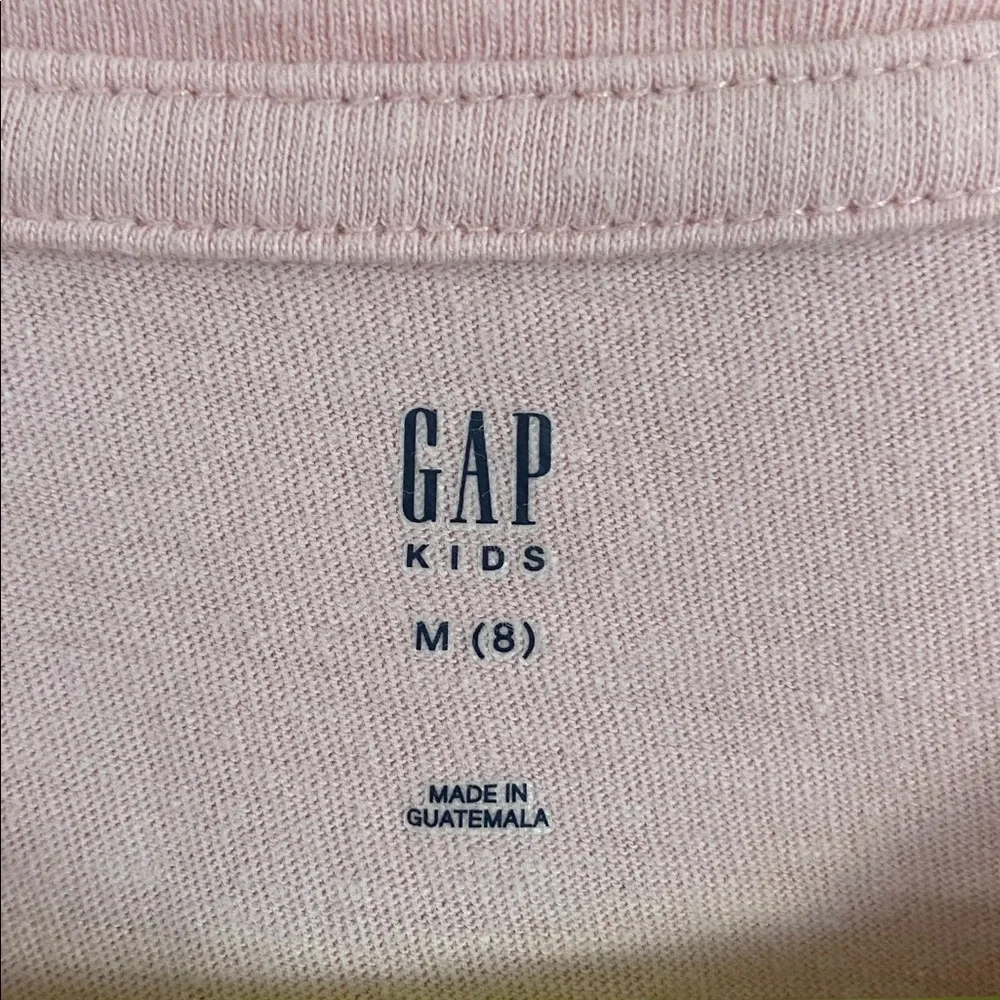 GAP Girls Pink Penguin Graphic Long Sleeve Tee Shirt Size 8 Cute Animal Top